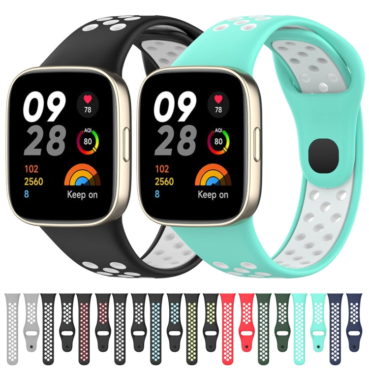 For Redmi Watch 3 Sports Two-Color Silicone Watch Band(Grey+White)