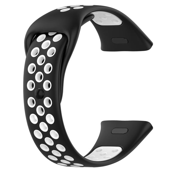 For Redmi Watch 3 Lite Sports Two-Color Silicone Watch Band(Black+White)