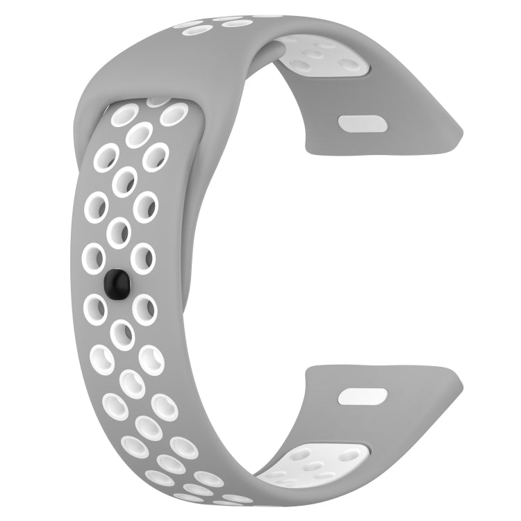 For Redmi Watch 3 Lite Sports Two-Color Silicone Watch Band(Grey+White)