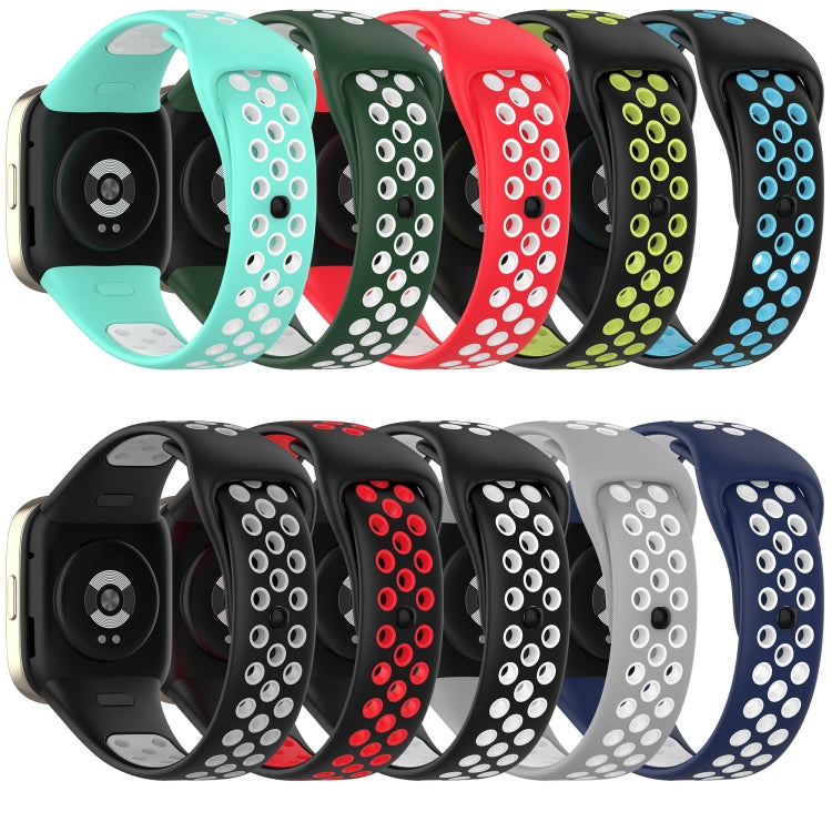 For Redmi Watch 3 Lite Sports Two-Color Silicone Watch Band(Red+White)