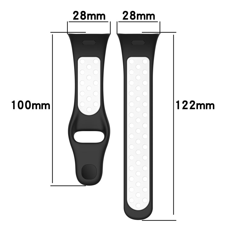 For Redmi Watch 3 Lite Sports Two-Color Silicone Watch Band(Red+White)