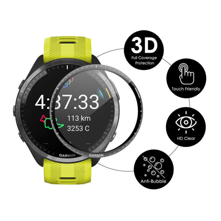 1pcs For Garmin Forerunner 965 ENKAY Hat-Prince 3D Full Coverage Soft PC Edge + PMMA HD Screen Protector Film