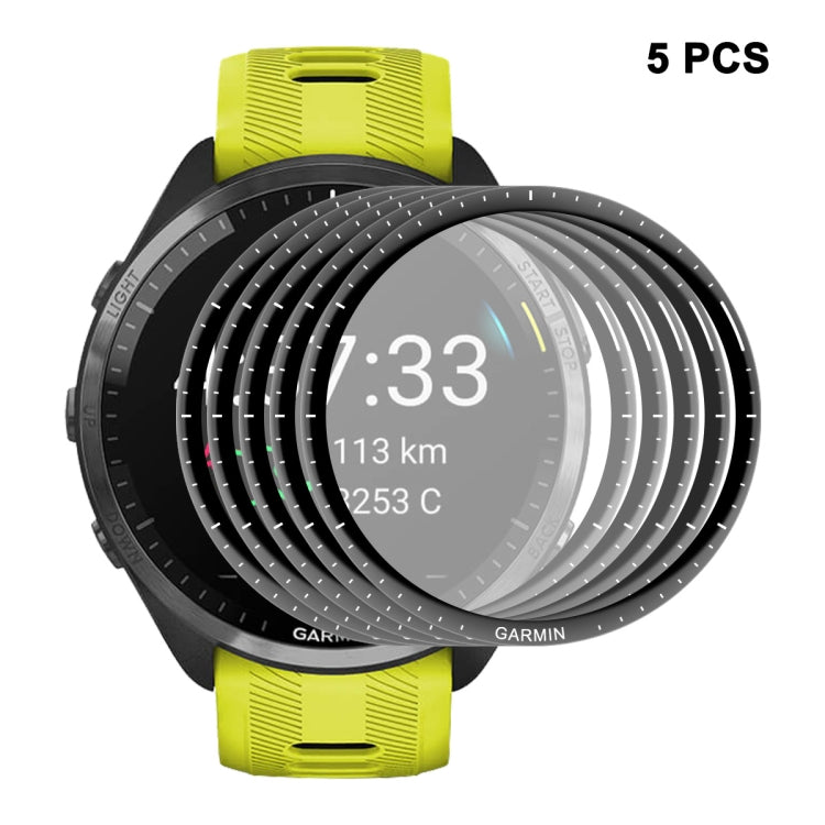5pcs Compatible with Garmin Compatible witherunner 965 ENKAY Hat-Prince 3D Full Coverage Soft PC Edge + PMMA HD Screen Protector Film