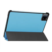 For Xiaomi Pad 6 / Pad 6 Pro ENKAY Tri-fold Custer Texture Leather Stand Smart Case(Dark Green)