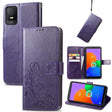 For TCL 403 Four-leaf Clasp Embossed Buckle Leather Phone Case(Purple) - free shipping - PMC TechLife - Order now!