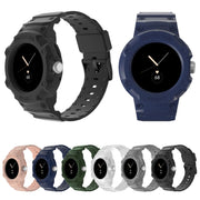 For Google Pixel Watch JUNSUNMAY Integrated TPU Adjustable Elastic Watch Band(Dark Blue)