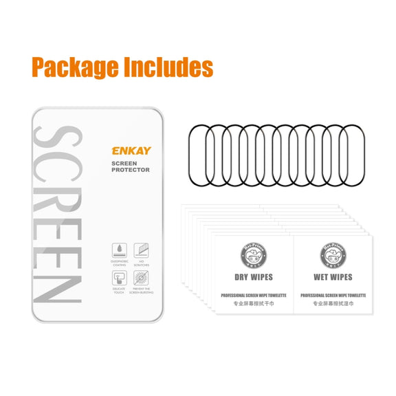10pcs For Xiaomi Band 8 ENKAY Hat-Prince 3D Full Coverage Soft PC Edge + PMMA HD Screen Protector Film