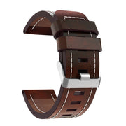 For Garmin Enduro 2 26mm Sewing Leather Steel Buckle Watch Band(Red Brown)