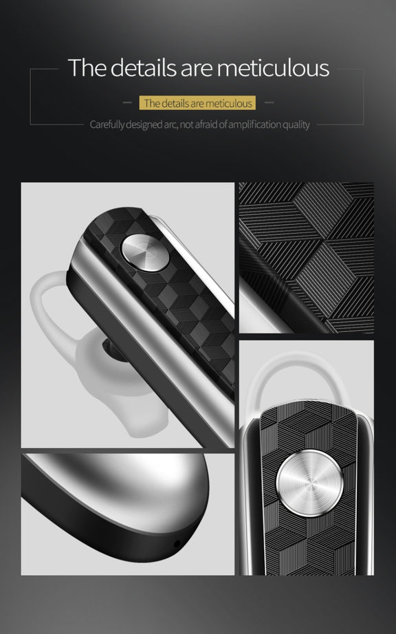 Fineblue HF68 Bluetooth Mini Earphone Business Wireless Earbud Stereo Music Hands-free Calling Earphone Large Battery Capacity Black