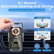 C10 Car Navigation Infrared Sensor Transparent Wireless Charger 15W Fast Charger Phone Stand(Blue)
