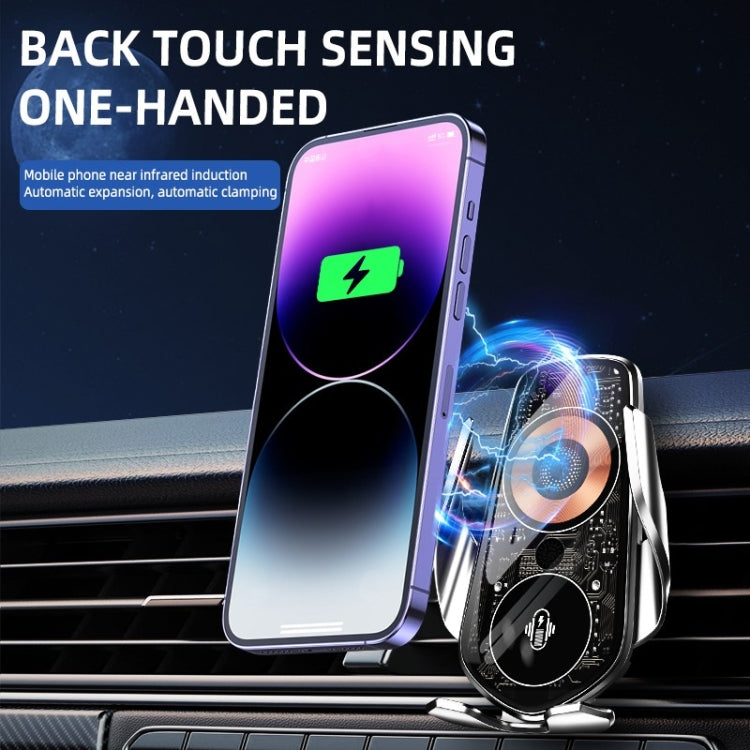 Q8 Universal Air Vent Mount Magnetic Mobile Phone Wireless Charging Car Holder without Start Button(Black)