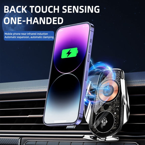 Q8 Universal Air Vent Mount Magnetic Mobile Phone Wireless Charging Car Holder without Start Button(Black)