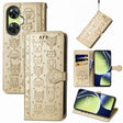 For OnePlus Nord CE 3 Lite Cat and Dog Embossed Leather Phone Case(Gold) - free shipping - PMC TechLife - Order now!