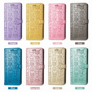 For OnePlus Nord CE 3 Lite Cat and Dog Embossed Leather Phone Case(Gold)