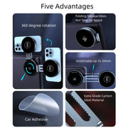 T1 For Tesla Magnetic  Scalable Foldable 360 Degree Rotary Car Mobile Phone Holder