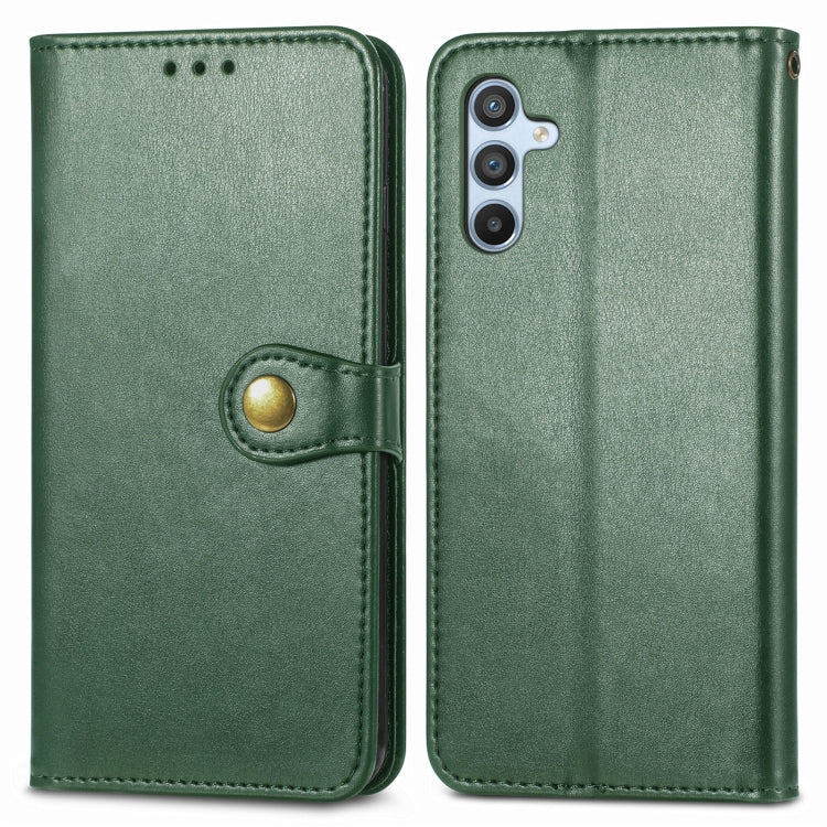 For Samsung Galaxy A54 5G Retro Solid Color Buckle Leather Phone Case(Green)