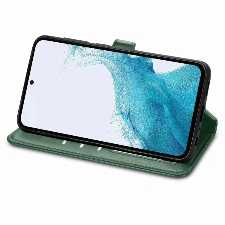 For Samsung Galaxy A54 5G Retro Solid Color Buckle Leather Phone Case(Green)