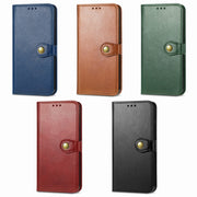 For Samsung Galaxy A54 5G Retro Solid Color Buckle Leather Phone Case(Green)