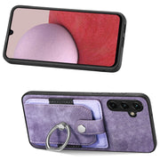 For Samsung Galaxy A14 5G Retro Skin-feel Ring Card Wallet Phone Case(Purple)