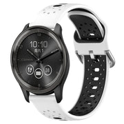 For GarminMove Trend 20mm Breathable Two-Color Silicone Watch Band(White+Black)