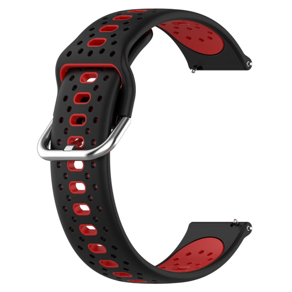 For Garmin Vivomove Sport 20mm Breathable Two-Color Silicone Watch Band(Black+Red)