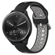 For Garmin Vivomove Sport 20mm Breathable Two-Color Silicone Watch Band(Black+Grey)