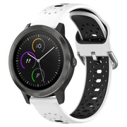 For Garmin Vivoactive3 20mm Breathable Two-Color Silicone Watch Band(White+Black)