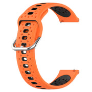 For Garmin Forerunner 55 20mm Breathable Two-Color Silicone Watch Band(Orange+Black)
