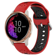 For Garmin Venu 20mm Breathable Two-Color Silicone Watch Band(Red+Black)