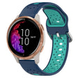 For Garmin Venu 20mm Breathable Two-Color Silicone Watch Band(Blue+Teal) - Watch Bands by PMC TechLife | Online Shopping South Africa | PMC TechLife
