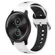 For Garmin VivoMove Style 20mm Breathable Two-Color Silicone Watch Band(White+Black) - Watch Bands by PMC TechLife | Online Shopping South Africa | PMC TechLife