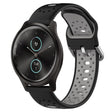 For Garmin VivoMove Style 20mm Breathable Two-Color Silicone Watch Band(Black+Grey) - Watch Bands by PMC TechLife | Online Shopping South Africa | PMC TechLife