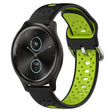 For Garmin VivoMove Style 20mm Breathable Two-Color Silicone Watch Band(Black+Lime Green) - Watch Bands by PMC TechLife | Online Shopping South Africa | PMC TechLife