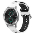 For Garmin VivoMove Luxe 20mm Breathable Two-Color Silicone Watch Band(White+Black) - Watch Bands by PMC TechLife | Online Shopping South Africa | PMC TechLife