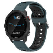 For Garmin Forerunner 245 Music 20mm Breathable Two-Color Silicone Watch Band(Olive Green+Black)