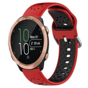For Garmin Forerunner 645 20mm Breathable Two-Color Silicone Watch Band(Red+Black)