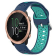 For Garmin Forerunner 645 20mm Breathable Two-Color Silicone Watch Band(Blue+Teal) - Watch Bands by PMC TechLife | Online Shopping South Africa | PMC TechLife