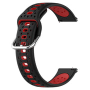 For Garmin Forerunner Sq2 20mm Breathable Two-Color Silicone Watch Band(Black+Red)