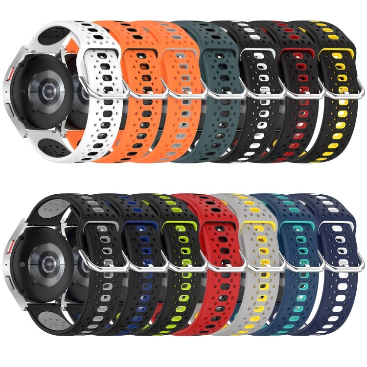 For Garmin Forerunner 645 20mm Breathable Two-Color Silicone Watch Band(Blue+Teal)