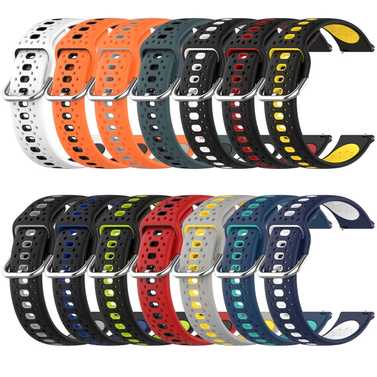For Garmin Forerunner 158 20mm Breathable Two-Color Silicone Watch Band(Orange+Grey)