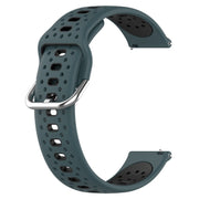 For Samsung  Galaxy Watch 4 Classic 46mm 20mm Breathable Two-Color Silicone Watch Band(Olive Green+Black)