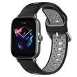 For Amazfit GTS 3 20mm Breathable Two-Color Silicone Watch Band(Black+Grey) - Watch Bands by PMC TechLife | Online Shopping South Africa | PMC TechLife