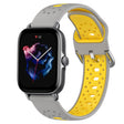 For Amazfit GTS 3 20mm Breathable Two-Color Silicone Watch Band(Grey+Yellow) -  by PMC TechLife | Online Shopping South Africa | PMC TechLife