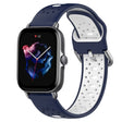For Amazfit GTS 3 20mm Breathable Two-Color Silicone Watch Band(Midnight Blue+White) -  by PMC TechLife | Online Shopping South Africa | PMC TechLife