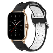 For Amazfit GTS 2 20mm Breathable Two-Color Silicone Watch Band(Black+White)