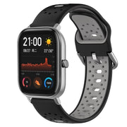 For Amazfit GTS 20mm Breathable Two-Color Silicone Watch Band(Black+Grey)