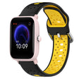 For Amazfit Pop Pro 20mm Breathable Two-Color Silicone Watch Band(Black+Yellow) - Watch Bands by PMC TechLife | Online Shopping South Africa | PMC TechLife