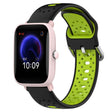 For Amazfit Pop Pro 20mm Breathable Two-Color Silicone Watch Band(Black+Lime Green) - Watch Bands by PMC TechLife | Online Shopping South Africa | PMC TechLife