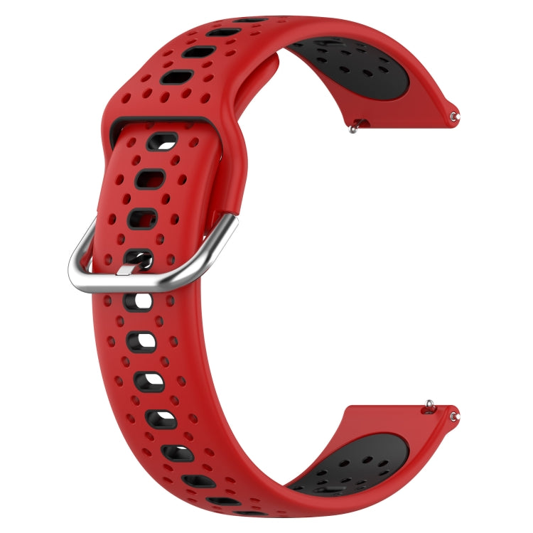 For Amazfit Pop Pro 20mm Breathable Two-Color Silicone Watch Band(Red+Black)