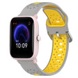 For Amazfit Pop Pro 20mm Breathable Two-Color Silicone Watch Band(Grey+Yellow) -  by PMC TechLife | Online Shopping South Africa | PMC TechLife